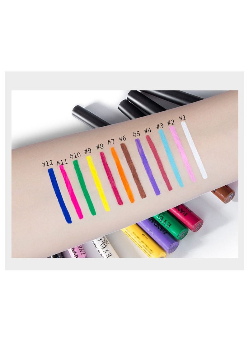 Handaiyan Liquid Eyeliner Waterproof Smudge Proof Sweat 12 Colors Matte Liner Set Long Lasting Pigment Professional Makeup Gift Quick Dry ,Gel,Soft,Smooth,Natural,Hyper Easy Suit Clubs, Stages, Parties （A）  - Image 3