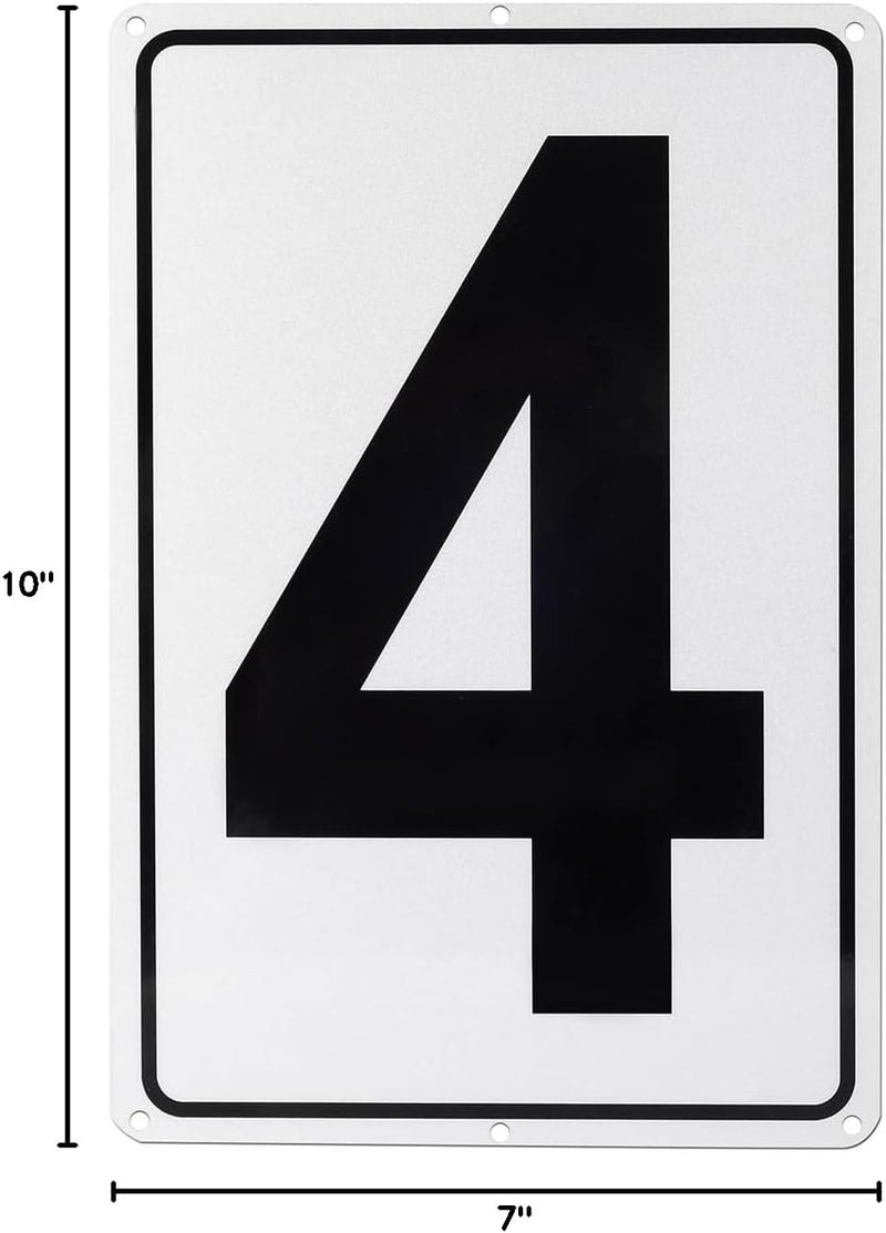 Kichwit Metal House Numbers Address Sign Reflective Aluminum Mailbox Number, 10 x 7 Inches, Number 4 - Image 5