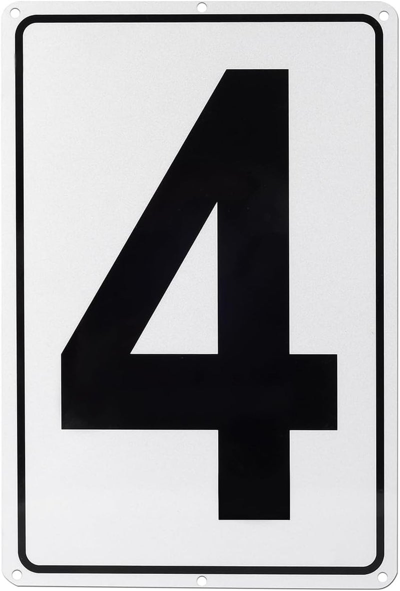 Kichwit Metal House Numbers Address Sign Reflective Aluminum Mailbox Number, 10 x 7 Inches, Number 4 - Image 1