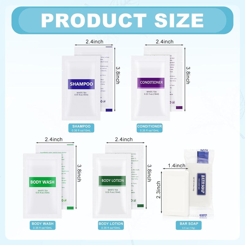 HQSLsund مجموعة أدوات النظافة للسفر بحجم كبير 5 في 1 50 قطعة - Image 2
