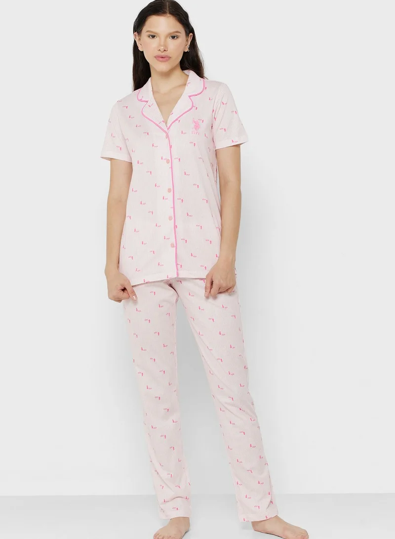 U.S. Polo Assn. Button Down Shirt & Pyjama Set