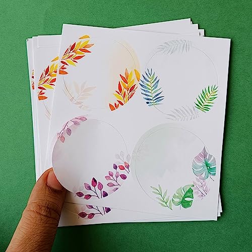 weRevel Vibrant and Colorful Leaves Theme Note Stickers, 40 Pieces, 2 inches, Round, 4 Unique Designs, Made of Paper-Self-Adhesive - Image 5