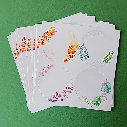 weRevel Vibrant and Colorful Leaves Theme Note Stickers, 40 Pieces, 2 inches, Round, 4 Unique Designs, Made of Paper-Self-Adhesive - Image 3
