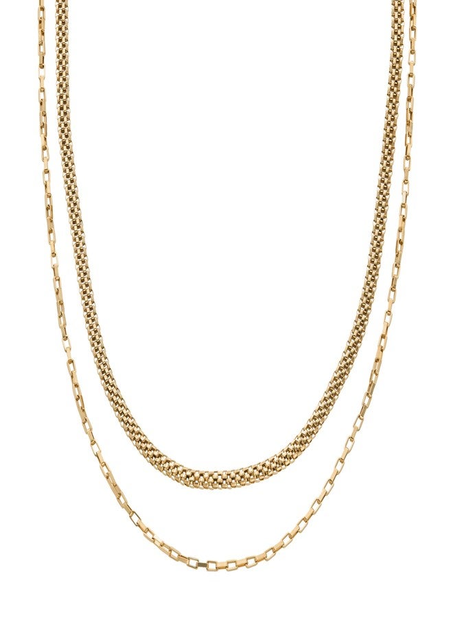 Skagen Women's Merete Gold Stainless Steel Multi-Strand Necklace (Model: SKJ1860710) - Image 1