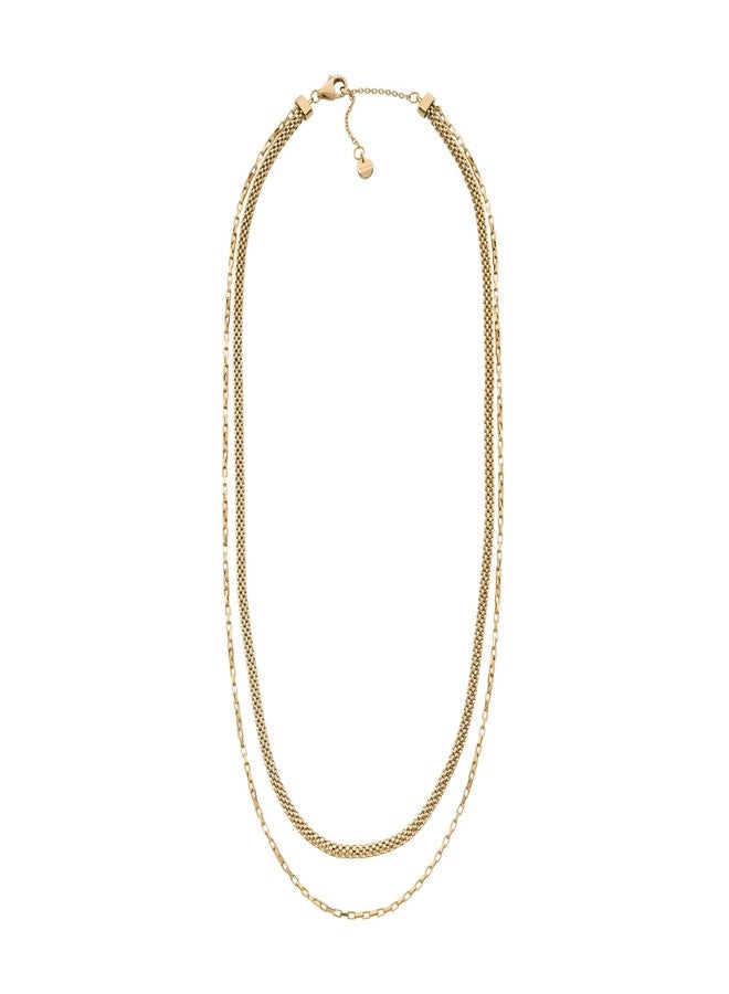 Skagen Women's Merete Gold Stainless Steel Multi-Strand Necklace (Model: SKJ1860710) - Image 2