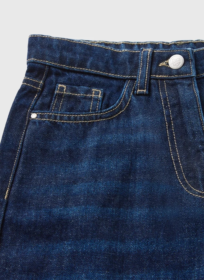 ماتلان Girls Darkwash Fold Up Jeans