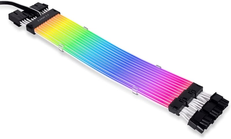 ليان لي كابل طاقة VGA RGB قابل للعنونة (بدون وحدة تحكم) من ليان لي سترايمر بلس V2 ثلاثي 8 دبوس (PW12-PV2) - مخصص لموصل GPU ثلاثي 8 دبوس، أسود PW12-PV2 - Image 1