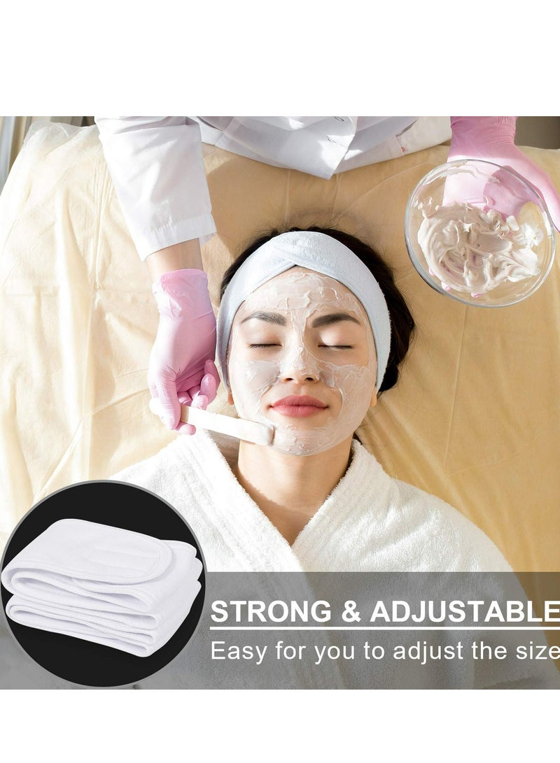 أوزيغالور 3 عبوات عصابات رأس للوجه، من قماش تيري، قابلة للتعديل، للمكياج والغسيل والاستحمام، باللون الأبيض والأسود والوردي. - Image 3