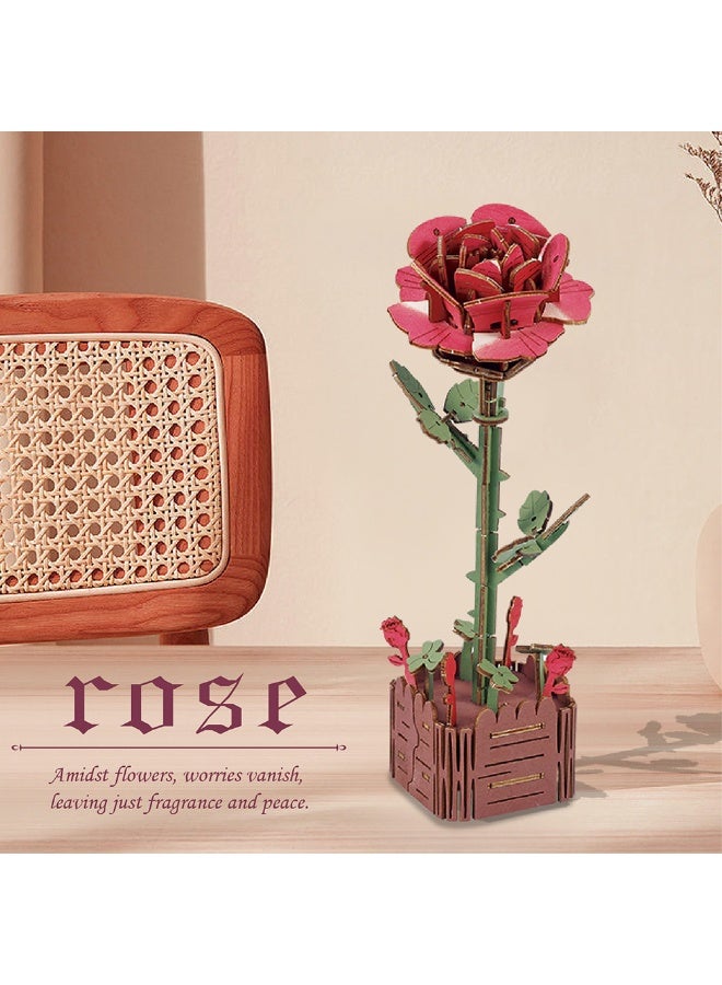 هدية رومانسية مصنوعة يدوياً زهرية ورد عباد الشمس لغز إبداعي خشبي DIY 3D شخصية لغز مواد مجموعة الزرع للأطفال المحبين - Image 1