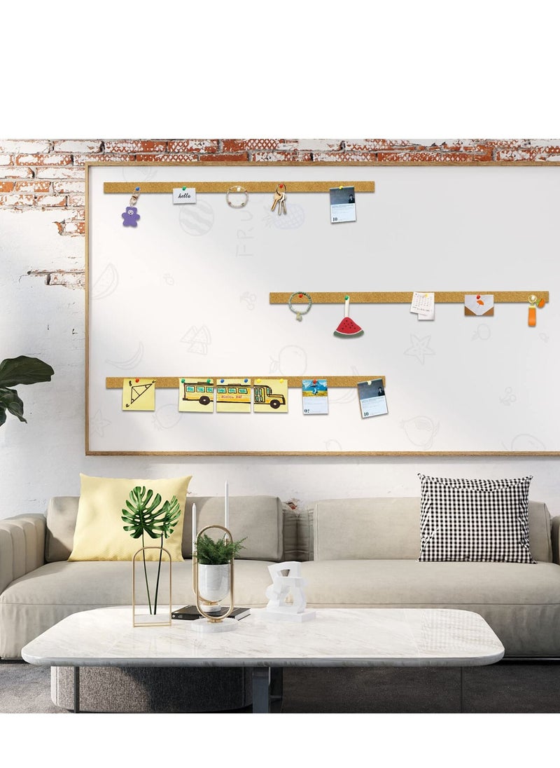 SYOSI - Frameless Cork Board Strips - 2 Rolls of Self-Adhesive Cork Roll with 50 Push Pins ,Self Adhesive Notice Memo Board Pin Board Cork Coards for Walls Office Bedrooms Decoration - Image 1