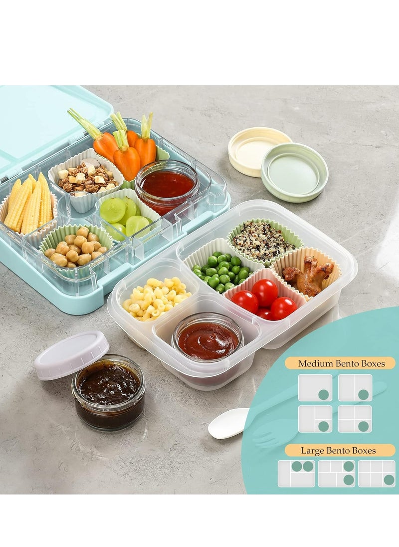 Oasisgalore - 6 Pack Salad Dressing Container，2.7 oz Glass Small Condiment with Lids for Lunch Box Work Trip - Image 1