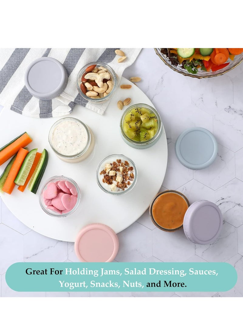 Oasisgalore - 6 Pack Salad Dressing Container，2.7 oz Glass Small Condiment with Lids for Lunch Box Work Trip - Image 1