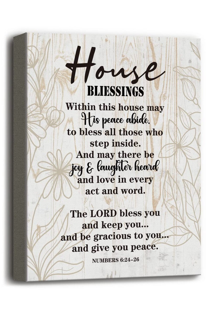 WKYAER Canvas Wall Art House Blessing Decor, Housewarming Gift Canvas Wall Art for Home Decor, Inspirational Quote Canvas Prints Poster Wall Art, Christian Family Home Decor Saying, Gift for Christian 12x15 - Image 1