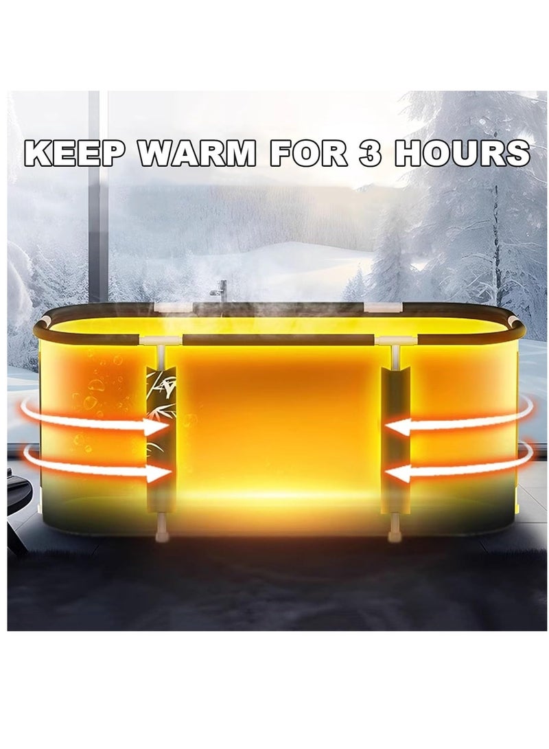 شو وو حوض استحمام سبا قابل للحمل وغير قابل للنفخ ومقاوم للماء، حوض استحمام منزلي كبير، حوض استحمام عائلي منفصل للبالغين والأطفال - Image 4