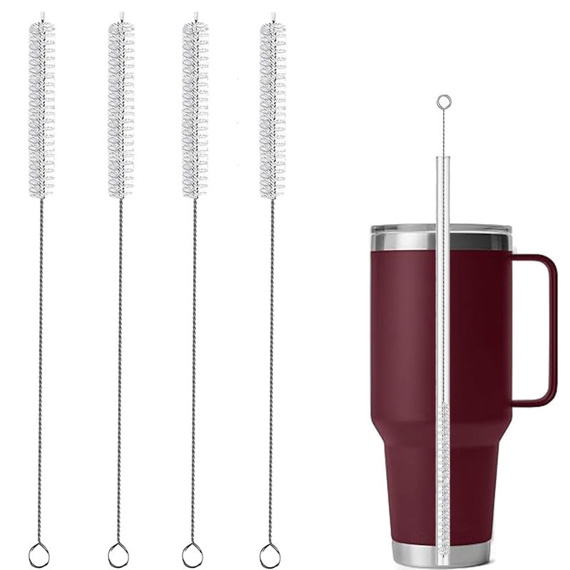 CIDYAUST ClDYAUST Straw Cleaner Brush for Stanley Cup, Straw Cleaning Brush by 304 Stainless Steel and Nylon Bristles, Straw Brush for Baby Bottles, Glass/Silicone Straws or Hummingbird Feeders. - Image 1