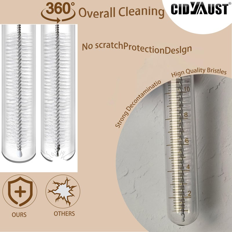 CIDYAUST ClDYAUST Straw Cleaner Brush for Stanley Cup, Straw Cleaning Brush by 304 Stainless Steel and Nylon Bristles, Straw Brush for Baby Bottles, Glass/Silicone Straws or Hummingbird Feeders. - Image 3