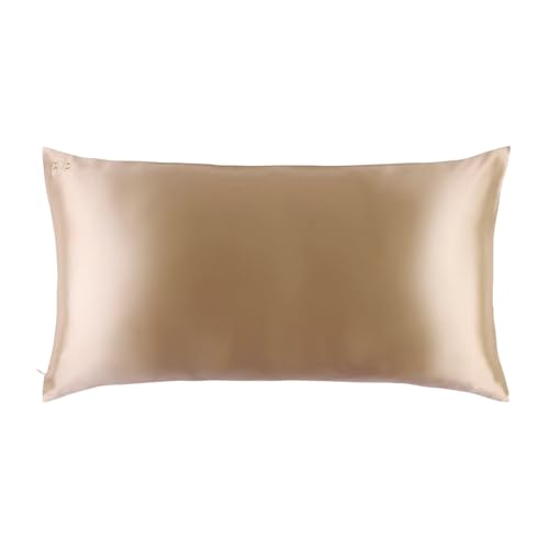 slip King Pure Silk Pillow Case  100 Pure 22 Momme Mulberry Silk King Size Standard Pillow Case AntiBedHead AntiSleep Crease Caramel 20 x 36