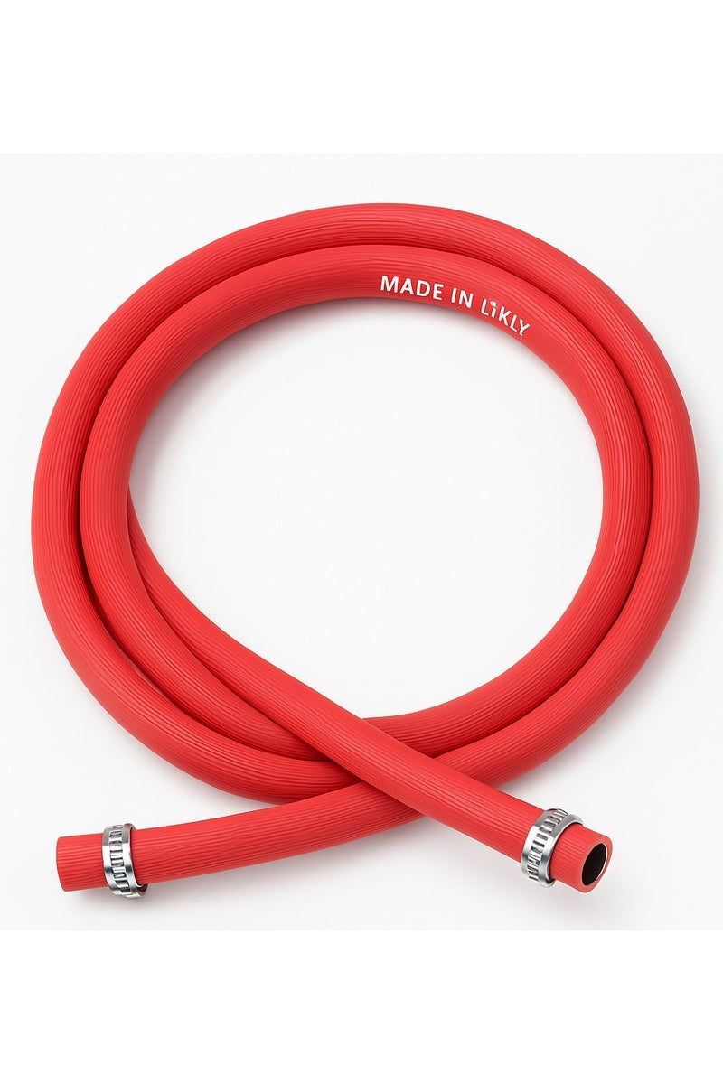 إيتافا أنبوب غاز البترول المسال مع مشبكين – صناعة إيطالية – خرطوم قوي بطول 2 متر لتوصيل الغاز للمواقد وأسطوانات الغاز والشوايات الخارجية – مرن ومتين ومضاد للتسرب - Image 1