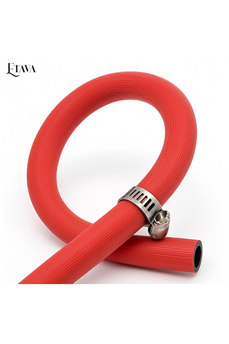 إيتافا أنبوب غاز البترول المسال مع مشبكين – صناعة إيطالية – خرطوم قوي بطول 2 متر لتوصيل الغاز للمواقد وأسطوانات الغاز والشوايات الخارجية – مرن ومتين ومضاد للتسرب - Image 2