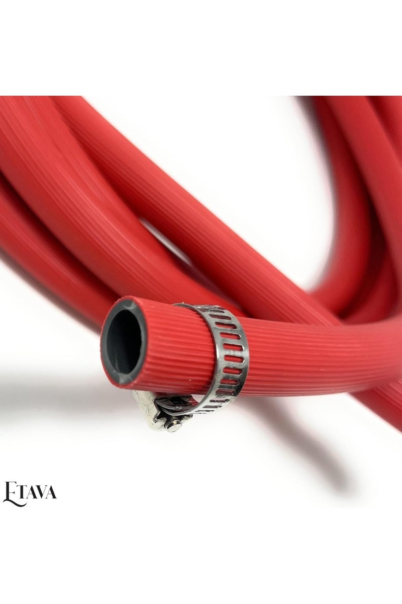 إيتافا أنبوب غاز البترول المسال مع مشبكين – صناعة إيطالية – خرطوم قوي بطول 2 متر لتوصيل الغاز للمواقد وأسطوانات الغاز والشوايات الخارجية – مرن ومتين ومضاد للتسرب - Image 4