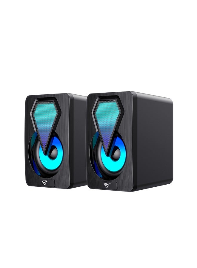 havit Desktop Speakers, Computer Audio, Small Plug and Play Speaker, RGB Lighting, Stereo 2.0, Suitable for Games, Music, Movies  - Image 1