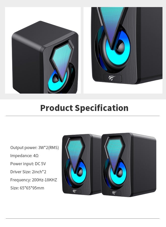havit Desktop Speakers, Computer Audio, Small Plug and Play Speaker, RGB Lighting, Stereo 2.0, Suitable for Games, Music, Movies  - Image 5