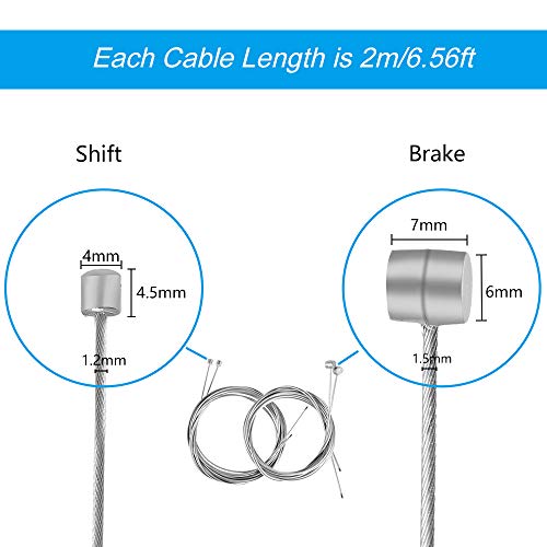 4PCS Bike Brake Cable Shifter Cable, Bicycle Gear Cable Wire for Mountain Bike, Bike Brake Wire Set for Universal Bike, Including 18 PCS Complete Inner Replacement Set - Image 5