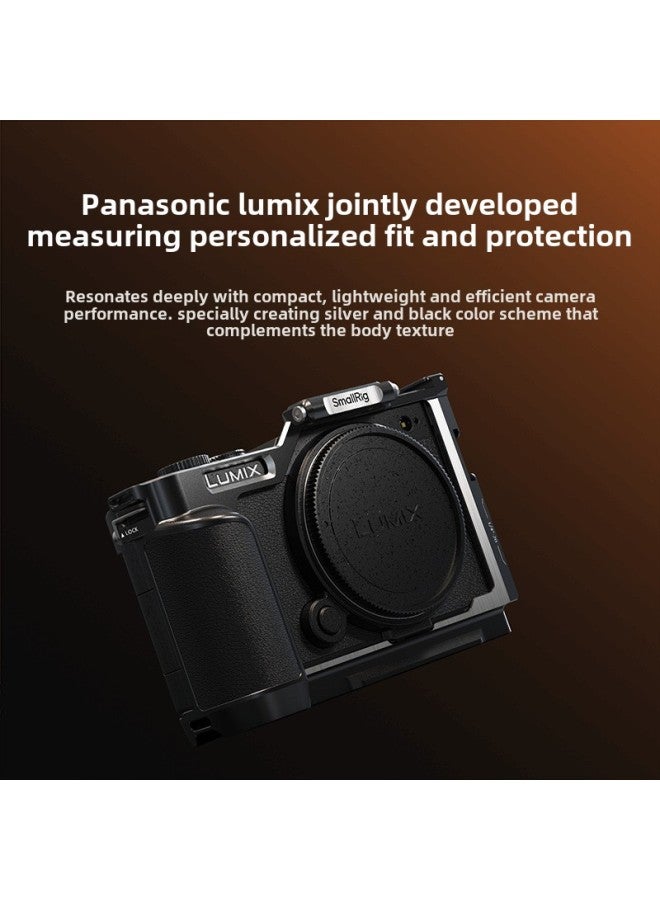 Smog LUMIX S9 Vertical Shot Quick Fit Plate L-shaped Handle Special Head Layer Cow Leather Photo Cover Rabbit Cage Accessories-Color:Top-Layer Cowhide Leather Half Bag  - Image 4