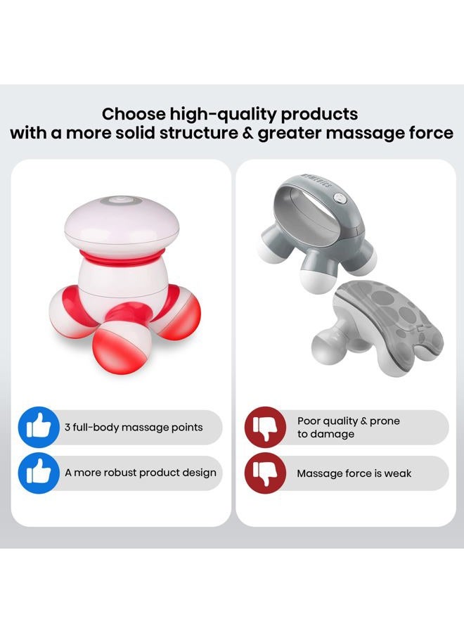 cotsoco Handheld Massager Mini Portable Vibrating Body Massager with LED Light for Hand Head Neck Back Legs Arms Pain Release, Battery Operated, Easy Hand Grip - Image 3