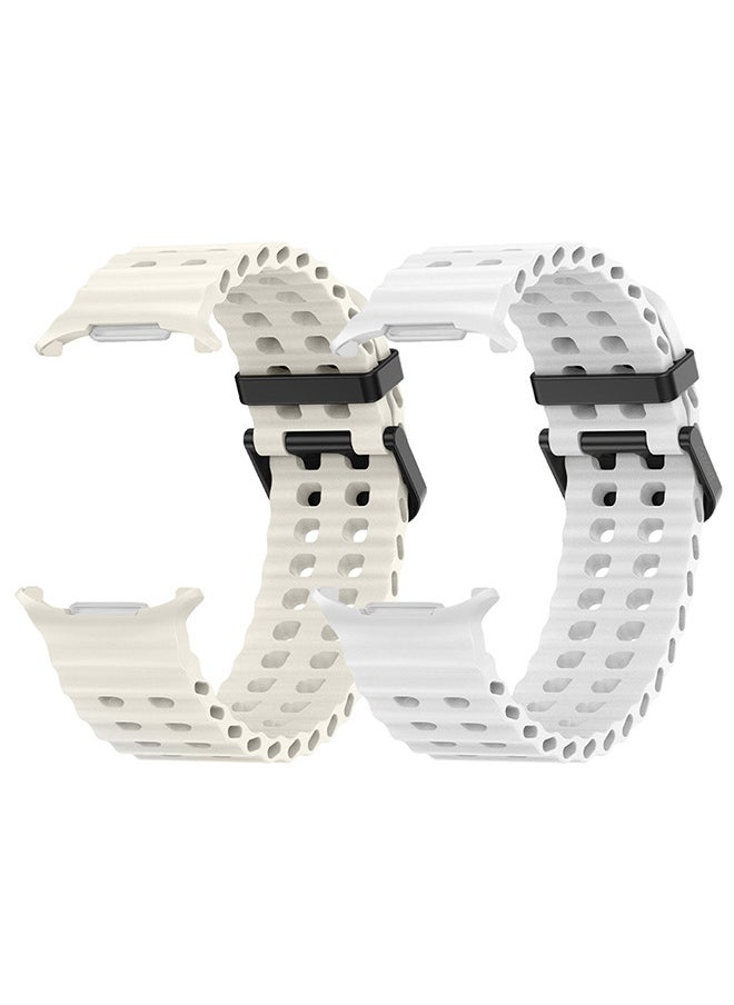 CATANES - (for Samsung Galaxy Watch 7 Ultra) 2 Pack Silicone Band Soft Ocean Silicone Sport Strap Replacement Accessory - Image 1