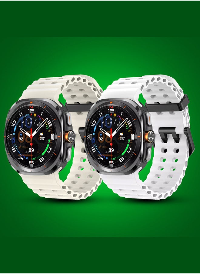 CATANES - (for Samsung Galaxy Watch 7 Ultra) 2 Pack Silicone Band Soft Ocean Silicone Sport Strap Replacement Accessory - Image 1