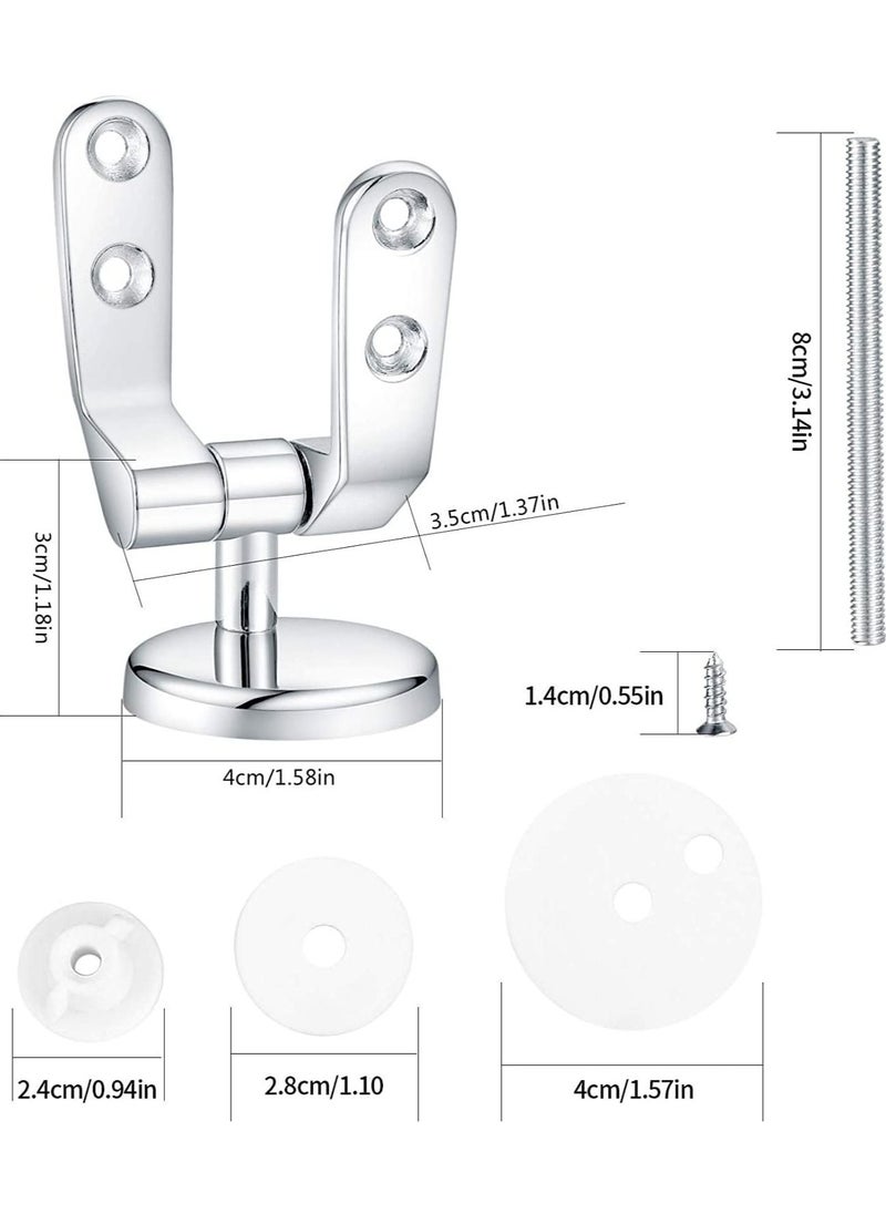 SYOSI - Toilet Seat Fittings Zinc Alloy Toilet Seat Hinges Replacement Hinge with Fittings and Repair Parts Chrome Finished Toilet Seat Hinge Fixings for Most Wooden Resin MDF Toilet Seat - Image 1