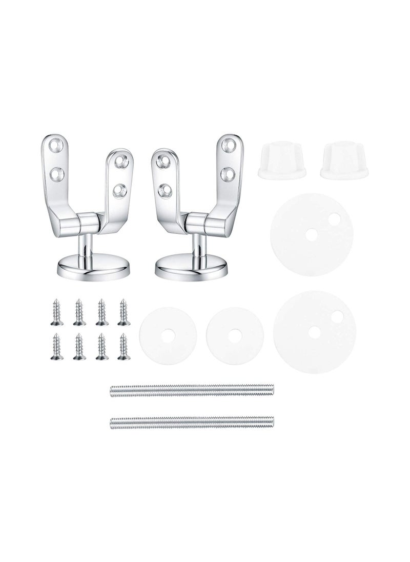 SYOSI - Toilet Seat Fittings Zinc Alloy Toilet Seat Hinges Replacement Hinge with Fittings and Repair Parts Chrome Finished Toilet Seat Hinge Fixings for Most Wooden Resin MDF Toilet Seat - Image 1