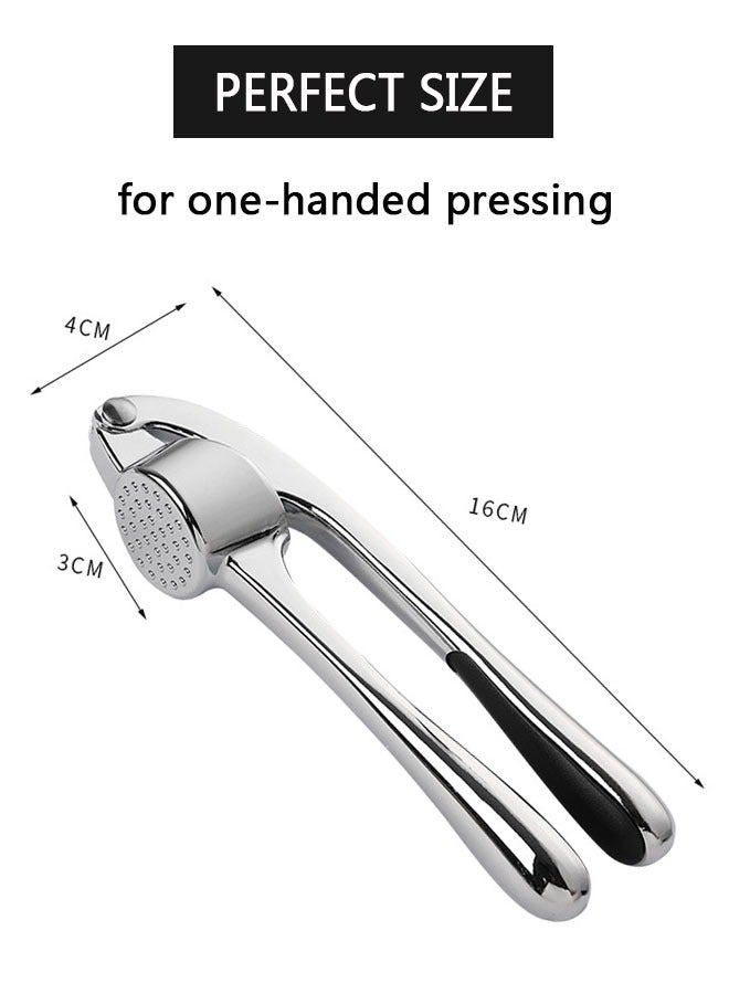 وهاواي Garlic Press with Silicone Peeler & Brush, Premium Garlic Mincer Tool with Ergonomic handle, Ginger Crusher with Good Grip, Easy to Use & Clean , Dishwasher Safe  - Image 2