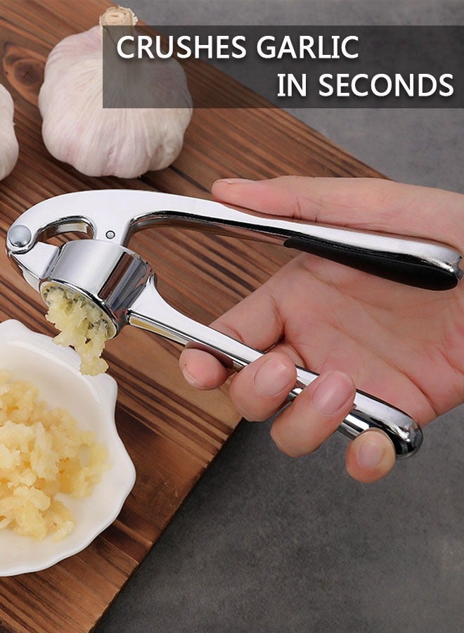 وهاواي Garlic Press with Silicone Peeler & Brush, Premium Garlic Mincer Tool with Ergonomic handle, Ginger Crusher with Good Grip, Easy to Use & Clean , Dishwasher Safe  - Image 5