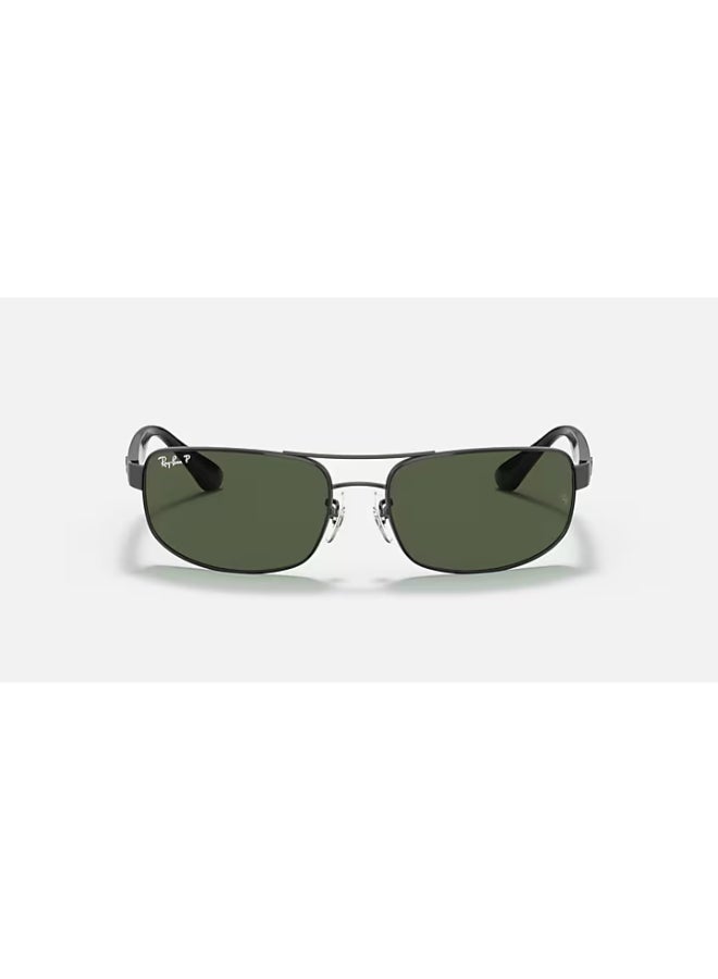 Ray-Ban Unisex RB3445 002/58 Unisex Full Rim Polarized Rectangular Sunglasses - Lens Size: 61 mm - Image 3