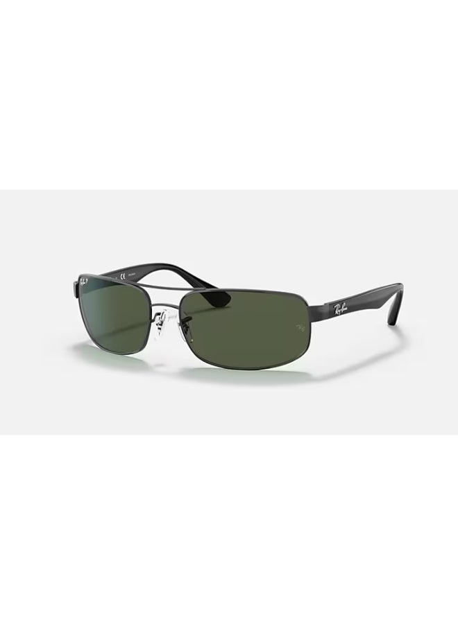 Ray-Ban Unisex RB3445 002/58 Unisex Full Rim Polarized Rectangular Sunglasses - Lens Size: 61 mm - Image 1