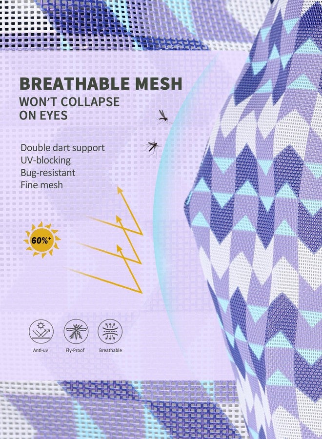 Tackmore Printed Mesh Horse Fly Mask with Fleece Padding - Breathable Anti-Rub Design, UV Protection, Adjustable Fit for Turnout & Pasture-Purple Waves S - Image 3