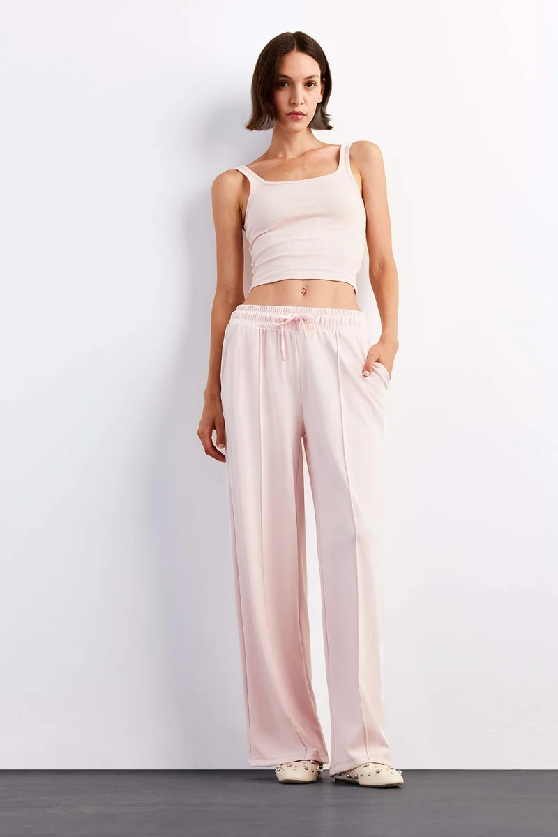 ديفاكتو Relax Fit Regular Waist Straight Leg Modal Trousers