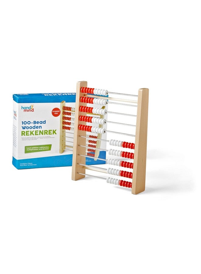 hand2mind hand2mind 100 Bead Wooden Rekenrek, Abacus for Kids Math, Math Manipulatives Kindergarten, Counting Rack for Kids, Counters for Kids Math, Educational Toys for Elementary Kids (Set of 1) - Image 1