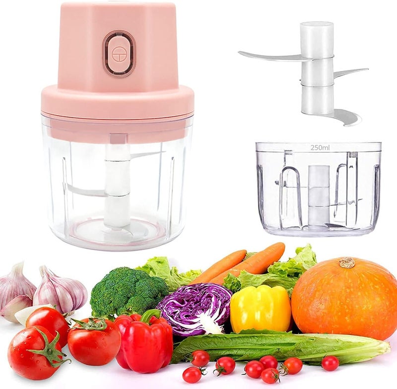 Wireless Mini Food Chopper 250ml USB Rechargeable, Cordless Electric Vegetable, Fruit & Meat Grinder, Baby Food Maker, Garlic, Onion, Ginger Mincer, Quick & Easy Meal Prep, Compact Kitchen Gadget - Image 4
