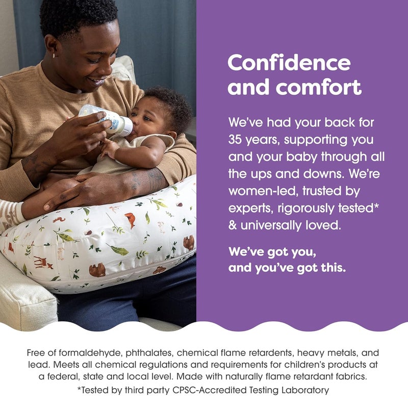 Boppy Nursing Pillow Cover  Soft Hypoallergenic Washable Microfiber Bottle  Breastfeeding Pillow Covers Redesigned Feeding Pillow Sold Separately  Neutral Plants and Animals - Image 5