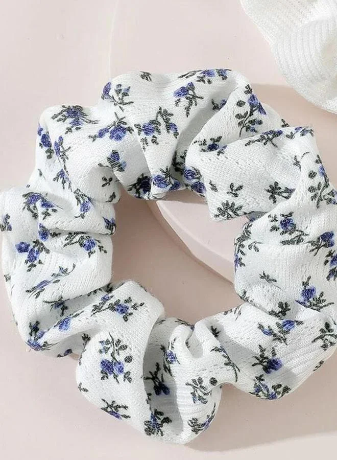 تايك تو Set of 2 - Floral Print Hair Scrunchies