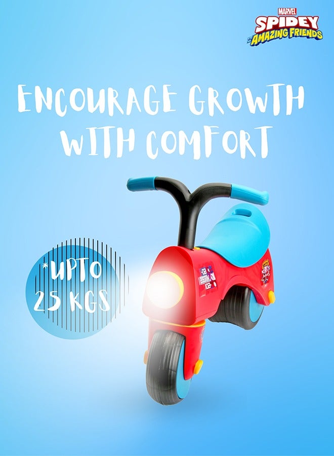 MARVEL Spiderman Ride On Toys for Kids, Baby Ride on Scooter, Gift for Girls & Boys, Balance Bike Anti Skid No Pedal, Toddler Bicycle , 3 years-5 years, Red - Image 2