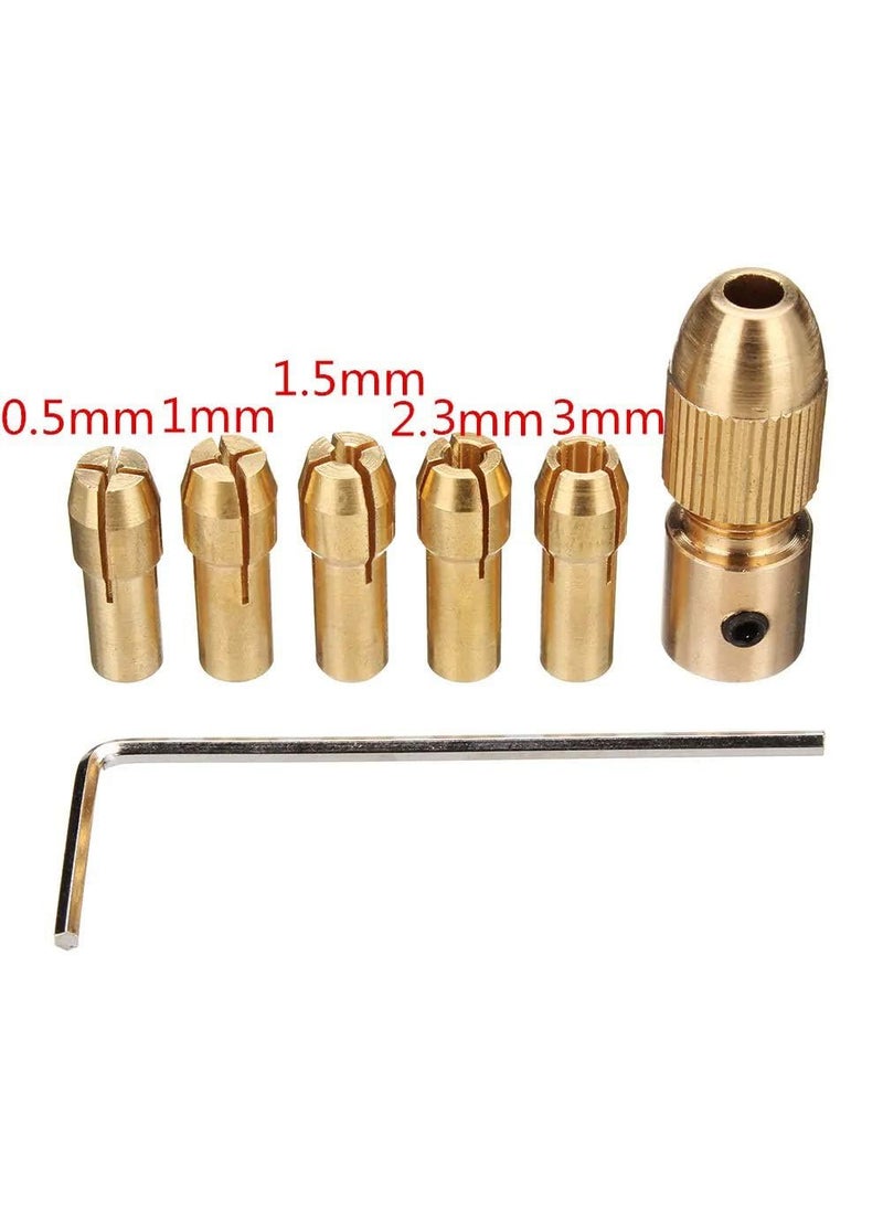 Inditrust - Inditrust Combo of 7pcs 053mm metal drill chuck collet bits and 1 DC motor Rotary Tool for drilling application - Image 1