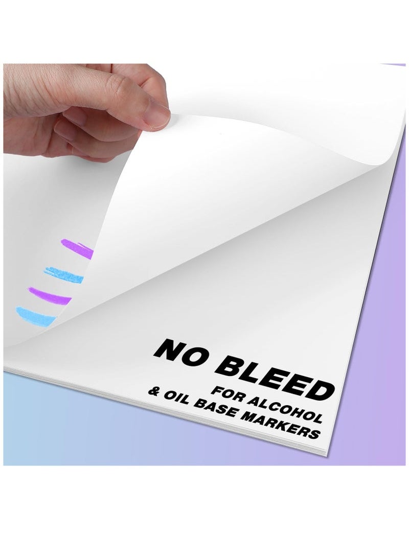 Generic - Pads Art Sketchbook, 150 Sheets Marker Papers Bleedproof for Marker, A4 8.27 x 11.69 Inch, Art Drawing Paper Pad for Kids Artists Students, 110 GSM for Use with Markers and Ink - Image 1