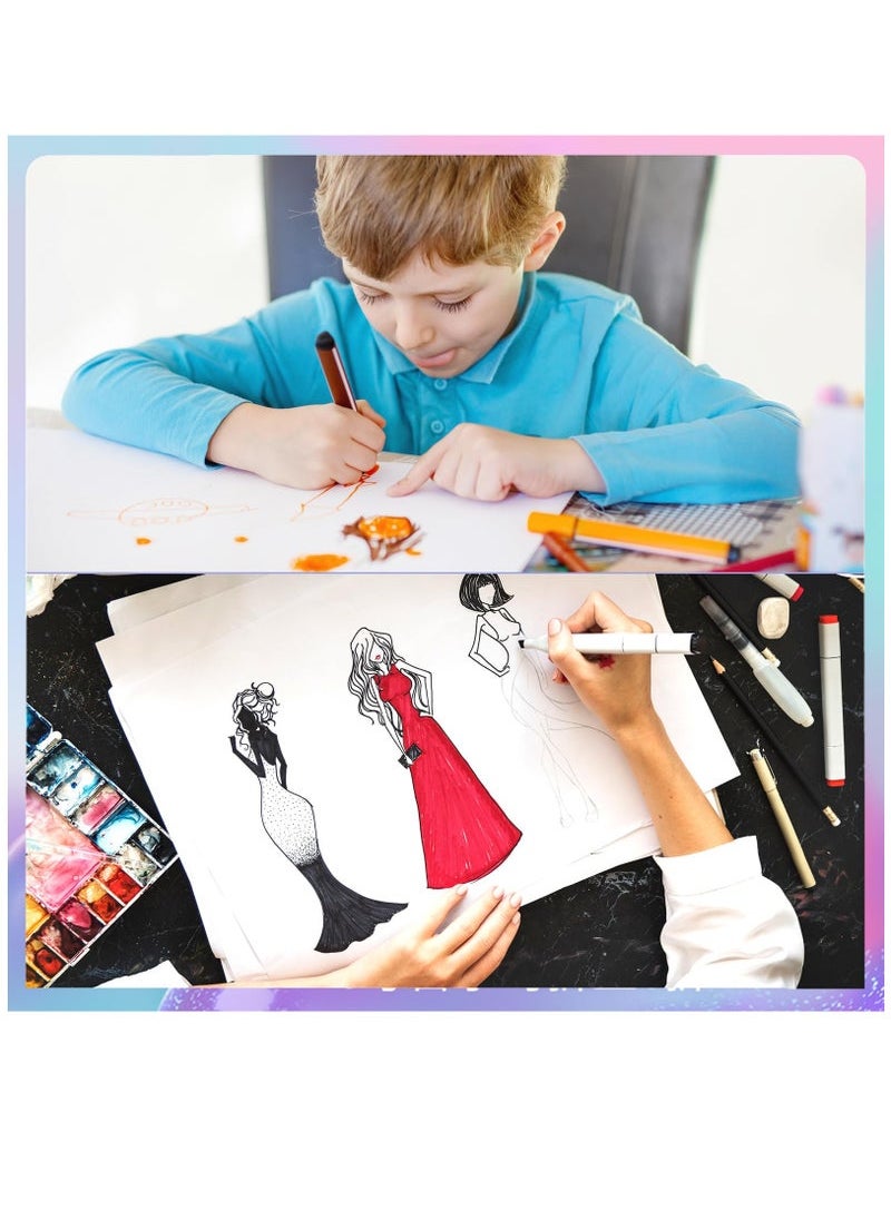 Generic - Pads Art Sketchbook, 150 Sheets Marker Papers Bleedproof for Marker, A4 8.27 x 11.69 Inch, Art Drawing Paper Pad for Kids Artists Students, 110 GSM for Use with Markers and Ink - Image 1