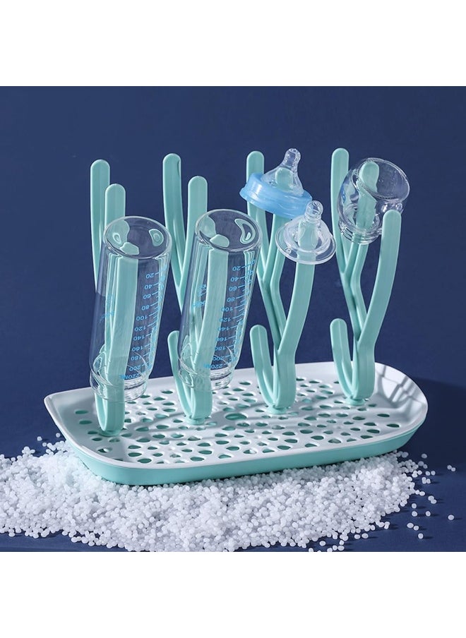 Baby Bottle Drying Rack with Tray Space Saving Tree Branch Dryer Holder for Baby Bottles, Pacifiers, Nipples, Pump Parts