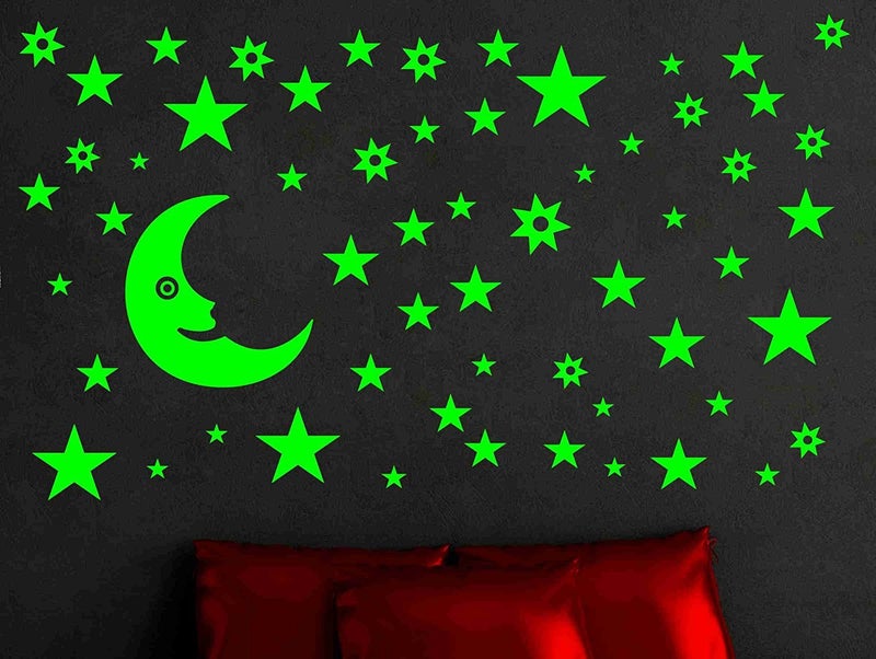 DreamKraft Vinyl Glow in The Dark Window Night Glow Stickers (Large, Green), Self-Adhesive - Image 1