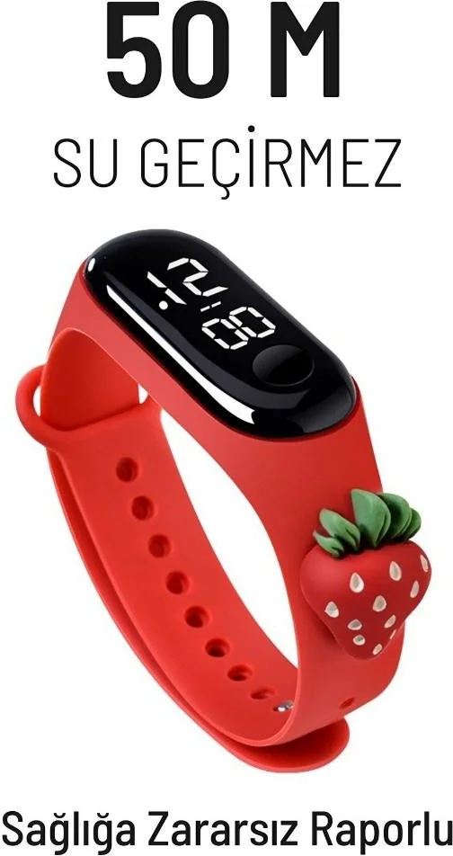 دي زي سي كوزنلر أفم Dzc Cousins ​​Avm Digital Touch LED Screen Waterproof Children's Wristwatch with Figure Silicone Cord Bracelet Character